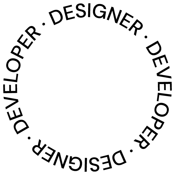 designer developer spinning logo