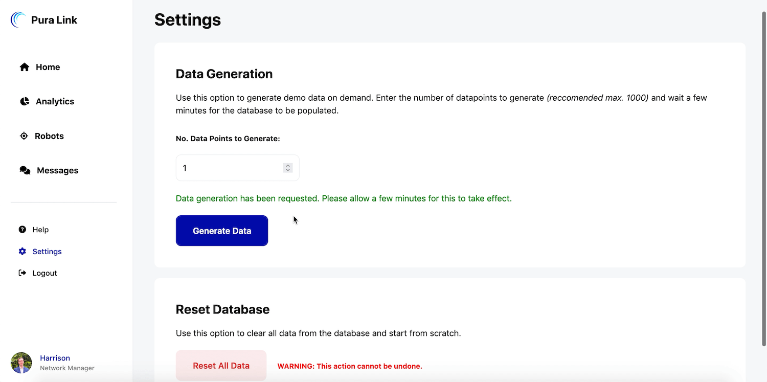 Demo Data Tool Screenshot